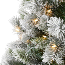 Load image into Gallery viewer, 8&#39; Flocked Oregon Pine Artificial Christmas Tree with 500 Clear Lights
