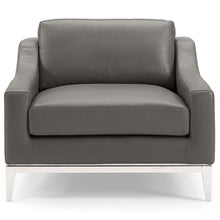 Load image into Gallery viewer, Harness Stainless Steel Base Leather Armchair
