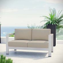 Load image into Gallery viewer, Shore Outdoor Patio Aluminum Loveseat by Modway
