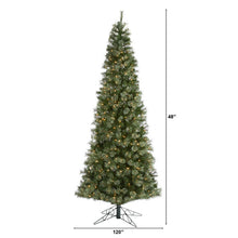 Load image into Gallery viewer, 10&#39; Cashmere Slim Artificial Christmas Tree w/750 Warm White Lights
