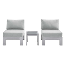 Load image into Gallery viewer, Shore 3 Piece Sunbrella¨ Fabric Outdoor Patio Aluminum Set by Modway
