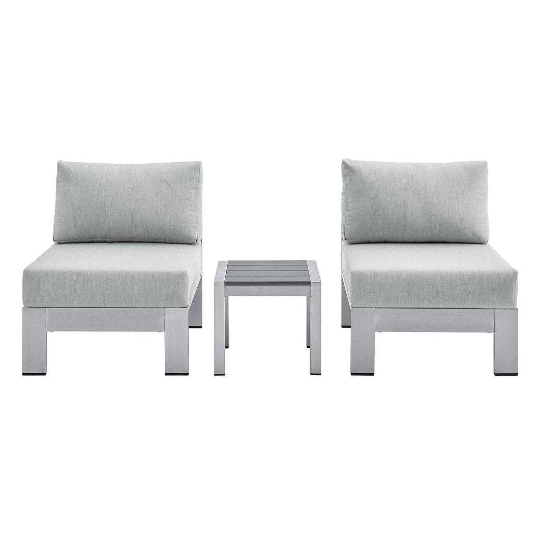 Shore 3 Piece Sunbrella¨ Fabric Outdoor Patio Aluminum Set by Modway