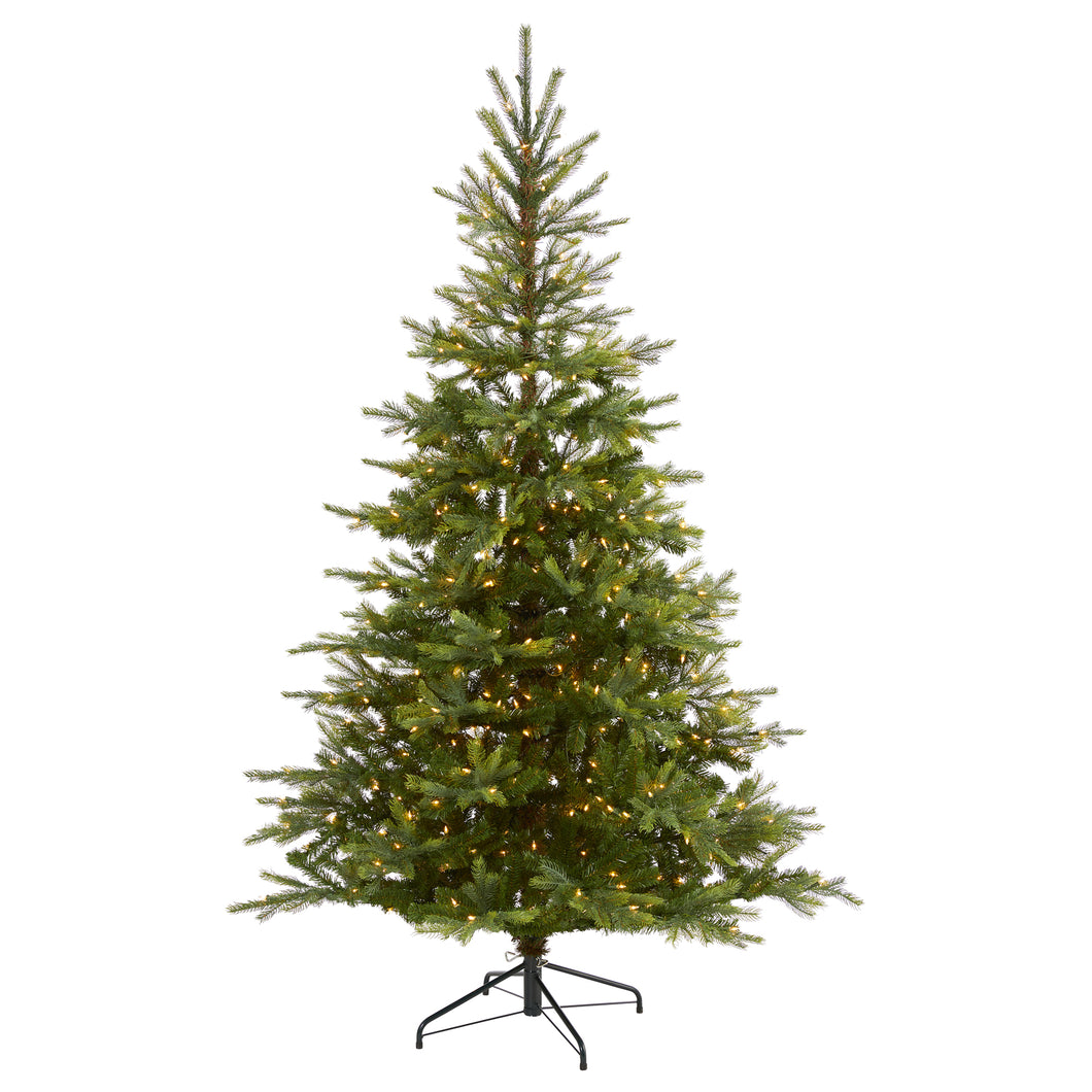 7' North Carolina Spruce Artificial Christmas Tree w 450 Clear Lights