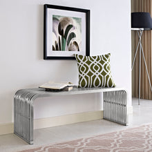 Load image into Gallery viewer, Pipe 47&quot; Stainless Steel Bench by Modway
