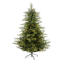 Load image into Gallery viewer, 6' Swedish Fir Artificial Christmas Tree w/ 350 Warm White LED Lights
