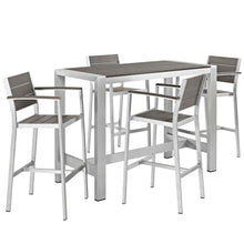 Load image into Gallery viewer, Shore 5 Piece Outdoor Patio Aluminum Dining Set by Modway
