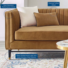 Load image into Gallery viewer, Devote Channel Tufted Performance Velvet Sofa by Modway
