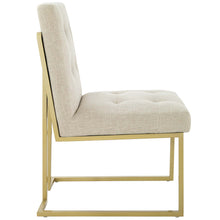 Load image into Gallery viewer, Privy Gold Stainless Steel Upholstered Fabric Dining Accent Chair by Modway
