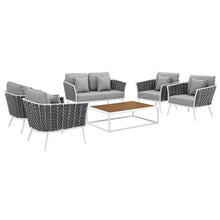 Load image into Gallery viewer, Stance 6 Piece Outdoor Patio Aluminum Sectional Sofa Set by Modway
