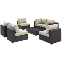 Load image into Gallery viewer, Convene 7 Piece Outdoor Patio Sectional Set by Modway
