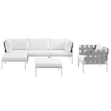 Load image into Gallery viewer, Harmony 6 Piece Outdoor Patio Aluminum Sectional Sofa Set by Modway

