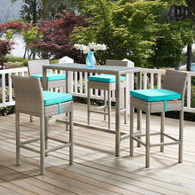 Load image into Gallery viewer, Conduit Outdoor Patio Wicker Rattan Bar Stool Set of 4 by Modway
