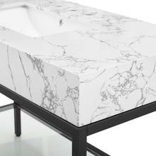 Load image into Gallery viewer, Kingsley 50&quot; Black Stainless Steel Bathroom Vanity by Modway
