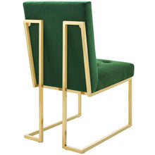 Load image into Gallery viewer, Privy Gold Stainless Steel Performance Velvet Dining Chair by Modway
