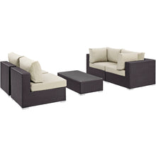 Load image into Gallery viewer, Convene 5 Piece Outdoor Patio Sectional Set by Modway
