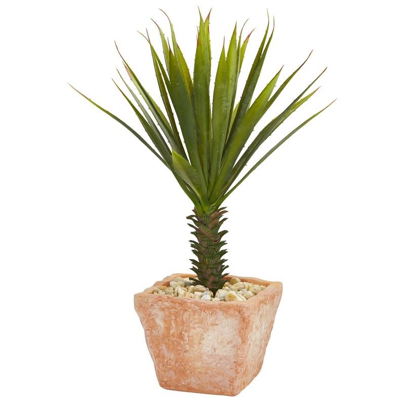 Spiky Agave Artificial Plant in Terracotta Planter
