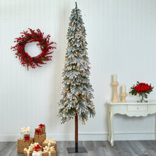 Load image into Gallery viewer, 9&#39; Flocked Gr&amp; Alpine Artificial Christmas Tree w/ 600 Clear Lights
