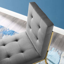 Load image into Gallery viewer, Privy Gold Stainless Steel Performance Velvet Dining Chair by Modway
