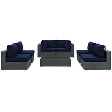 Load image into Gallery viewer, Sojourn 7 Piece Outdoor Patio Sunbrella¨ Sectional Set by Modway
