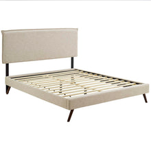 Load image into Gallery viewer, Amaris Fabric Queen Platform Bed with Round Splayed Legs by Modway
