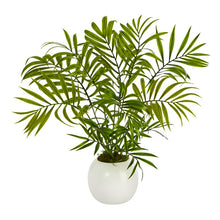 Load image into Gallery viewer, 14&quot; Mini Areca Palm Artificial Plant in White Planter
