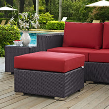 Load image into Gallery viewer, Convene Outdoor Patio Fabric Square Ottoman by Modway
