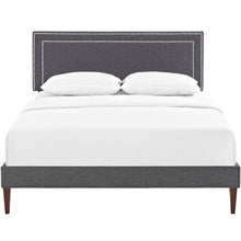 Load image into Gallery viewer, Virginia Fabric Full Platform Bed with Squared Tapered Legs by Modway
