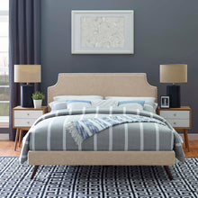Load image into Gallery viewer, Corene Fabric Queen Platform Bed with Round Splayed Legs by Modway

