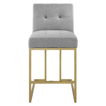 Load image into Gallery viewer, Privy Gold Stainless Steel Upholstered Fabric Counter Stool by Modway
