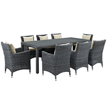 Load image into Gallery viewer, Summon 9 Piece Outdoor Patio Sunbrella¨ Dining Set by Modway
