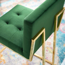 Load image into Gallery viewer, Privy Gold Stainless Steel Performance Velvet Bar Stool by Modway
