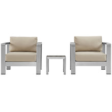 Load image into Gallery viewer, Shore 3 Piece Outdoor Patio Aluminum Set by Modway
