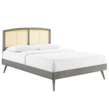 Load image into Gallery viewer, Sierra Cane and Wood Full Platform Bed With Splayed Legs by Modway
