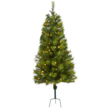 Load image into Gallery viewer, 4&#39; Green Valley Pine Artificial Christmas Tree w/ 100 Warm White LED Lights
