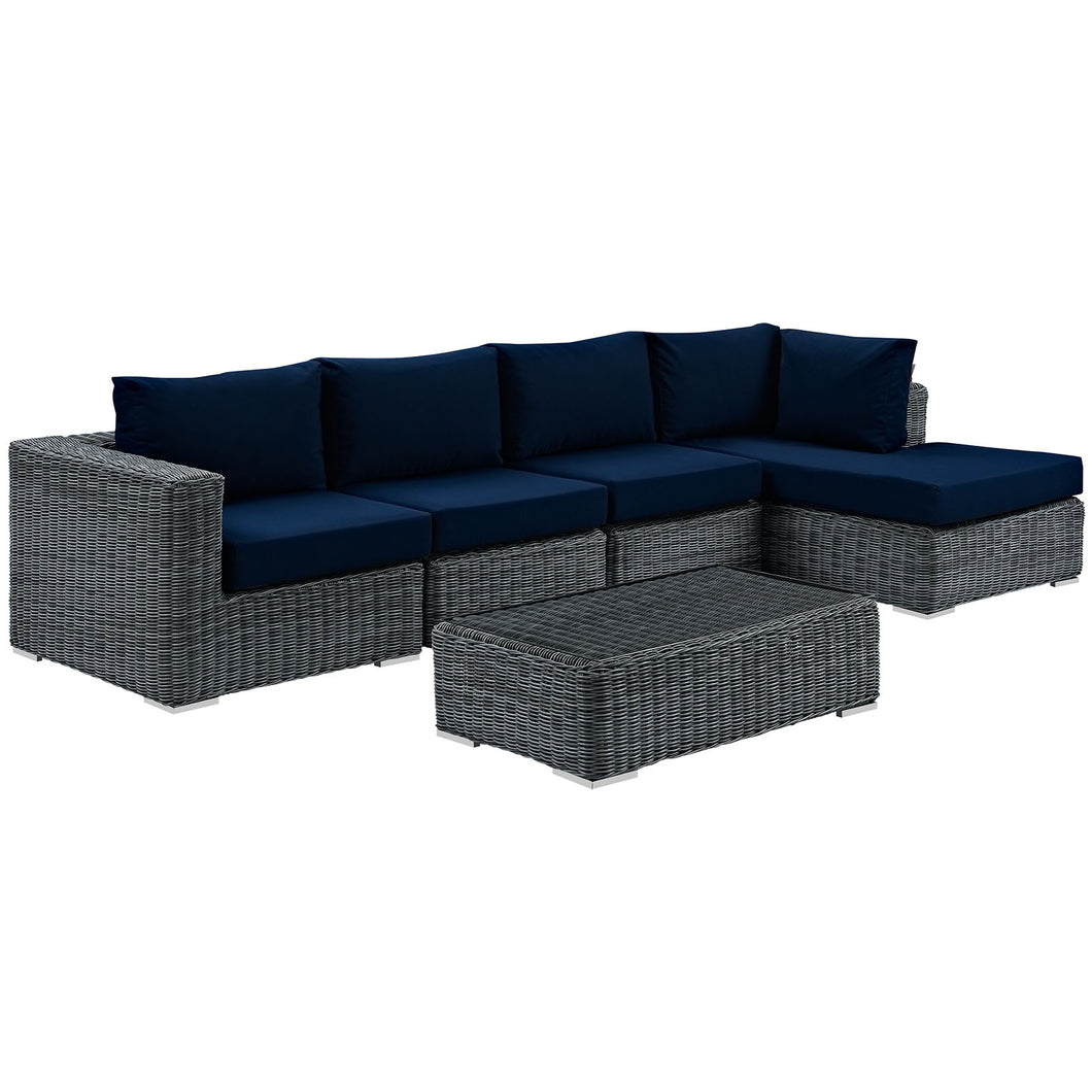 Summon 5 Piece Outdoor Patio Sunbrella¨ Sectional Set by Modway
