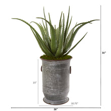 Load image into Gallery viewer, 31&quot; Aloe Artificial Plant in Metal Planter
