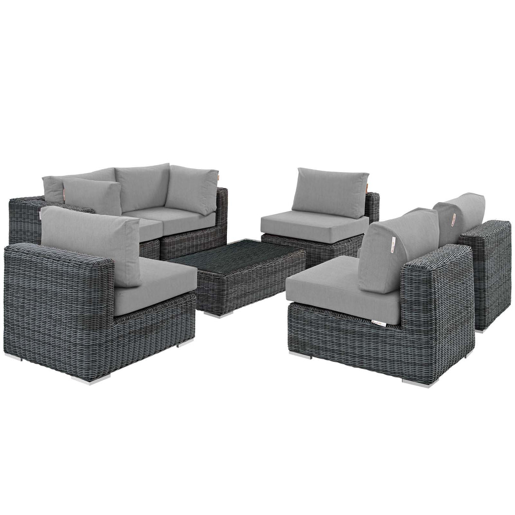 Summon 7 Piece Outdoor Patio Sunbrella¨ Sectional Set by Modway