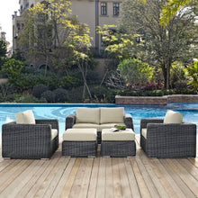 Load image into Gallery viewer, Summon 5 Piece Outdoor Patio Sunbrella¨ Sectional Set by Modway
