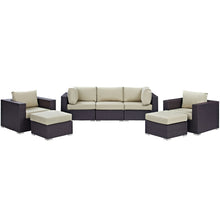 Load image into Gallery viewer, Convene 7 Piece Outdoor Patio Sectional Set by Modway

