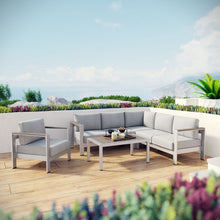 Load image into Gallery viewer, Shore 5 Piece Outdoor Patio Aluminum Sectional Sofa Set by Modway
