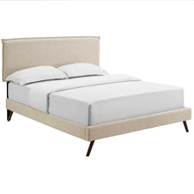 Load image into Gallery viewer, Amaris Fabric Queen Platform Bed with Round Splayed Legs by Modway
