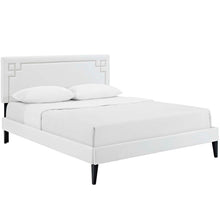 Load image into Gallery viewer, Ruthie Vinyl Queen Platform Bed with Squared Tapered Legs by Modway
