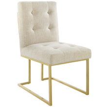 Load image into Gallery viewer, Privy Gold Stainless Steel Upholstered Fabric Dining Accent Chair by Modway
