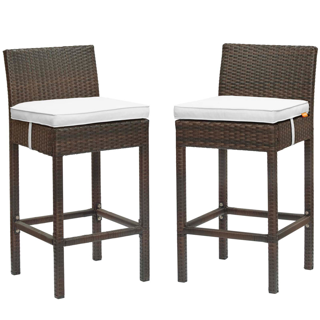 Conduit Outdoor Patio Wicker Rattan Bar Stool Set of 2 by Modway