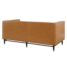 Load image into Gallery viewer, Devote Channel Tufted Vegan Leather Loveseat by Modway

