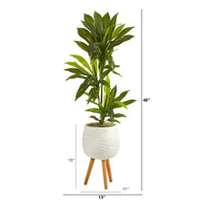Load image into Gallery viewer, 46&quot; Dracaena Artificial Plant in White Planter with Stand (Real Touch)
