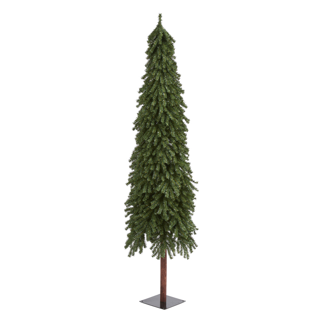 7' Gr& Alpine Artificial Christmas Tree w/950 Bendable Branches on Natural Trunk