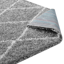 Load image into Gallery viewer, Toryn Diamond Lattice 5x8 Shag Area Rug by Modway
