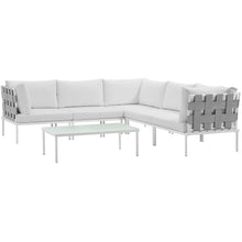 Load image into Gallery viewer, Harmony 6 Piece Outdoor Patio Aluminum Sectional Sofa Set by Modway
