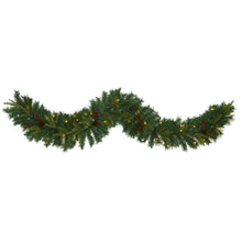 Load image into Gallery viewer, 6&#39; Mixed Pine Artificial Christmas Garland w/ 35 Clear LED Lights
